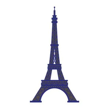 Eiffel tower paris monument isolated vector illustration Stock Illustration