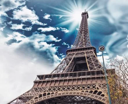 The eiffel tower in paris Stock Photos