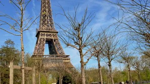 Eiffel tower in paris spring. Selective focus. Stock Footage 194411207