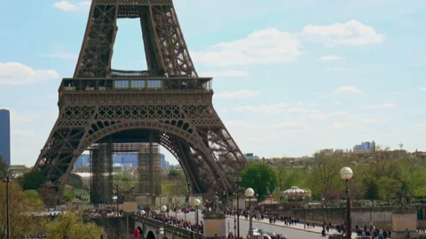 Eiffel tower in paris spring. Selective focus. Stock Footage 195004665