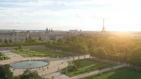 Eiffel Tower in Paris at sunset in 4k slow motion Stock Footage 88605587