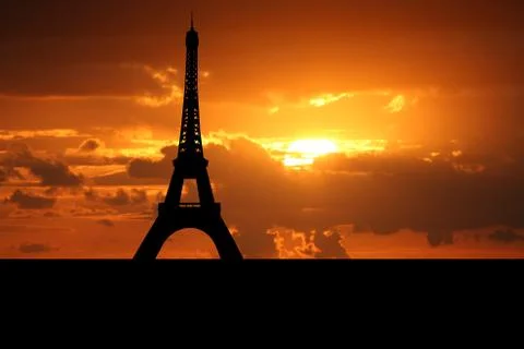 Eiffel tower paris at sunset Illustrazione stock