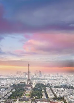 Eiffel tower in Paris at sunset. 写真素材