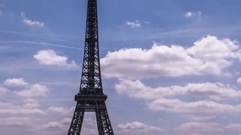 Eiffel Tower in Paris - Time Lapse Video Stock Footage 81600708