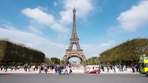 Eiffel Tower Paris timelapse Stock-Footage 130476282