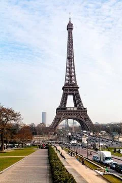 Eiffel tower in Paris view of Eiffel tower in Paris from Trocadero Copyrig... Stock-Fotos