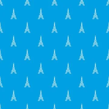 Eiffel tower pattern seamless blue イラスト素材