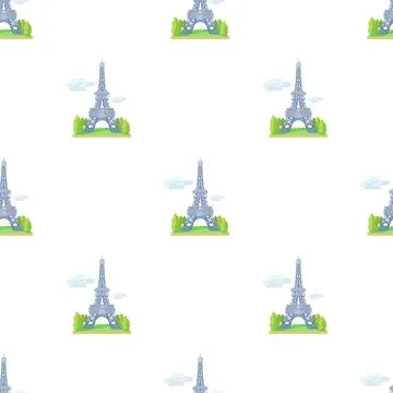Eiffel tower pattern seamless vector Stock Illustration