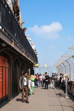 At the Eiffel Tower. Stock Photos