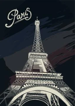 Eiffel Tower Poster Stock Illustration