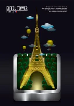 Eiffel Tower Poster Stockillustratie