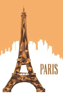 Eiffel Tower Poster Illustration 库存插图