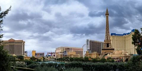 Eiffel Tower replica at Paris, Caesar s Palace on The strip in Las Vegas, N.. Stock Photos