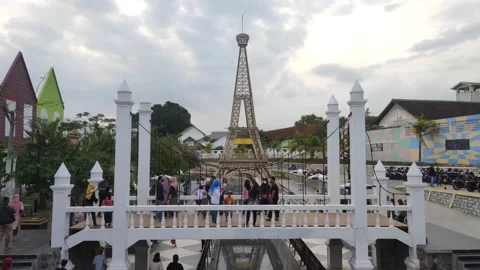 Eiffel Tower Replica Smaller Size in An Indonesian City Видео 220686970