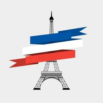 Eiffel tower with ribbon Stockillustratie