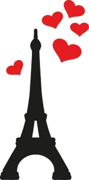 Eiffel tower - romantic landmark Ilustração Stock