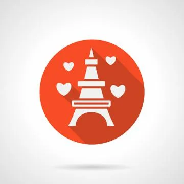 Eiffel Tower romantic trip flat vector icon Stock Illustration