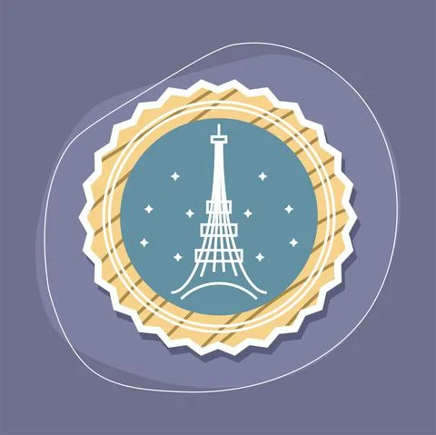 Eiffel tower in seal 스톡 일러스트