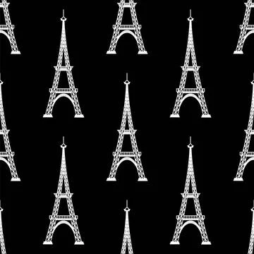 Eiffel Tower Seamless Background. Eiffel Tower Seamless Background. French... 스톡 사진