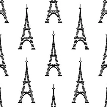 Eiffel Tower Seamless Background Eiffel Tower Seamless Background. French ... Foto stock