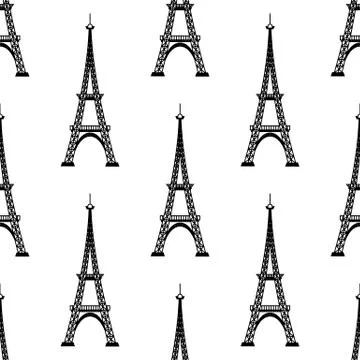 Eiffel Tower Seamless Background Stock Illustration