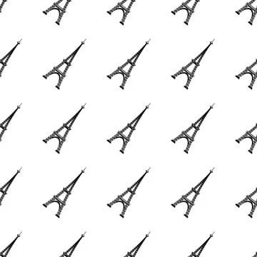 Eiffel Tower Seamless Background Stock Illustration