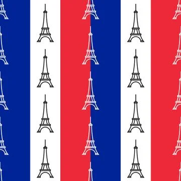 The Eiffel Tower seamless pattern Stock Illustration