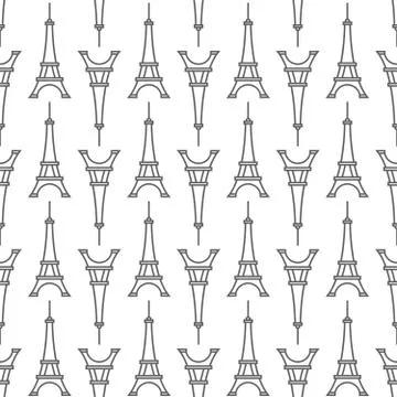 The Eiffel Tower seamless pattern Stock Illustration