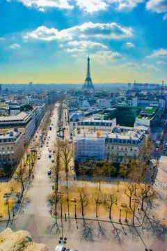 Eiffel Tower seen from the Arc de Triomphe Stock Photos