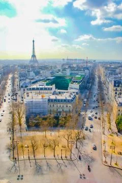 Eiffel Tower seen from the Arc de Triomphe Stock-Fotos
