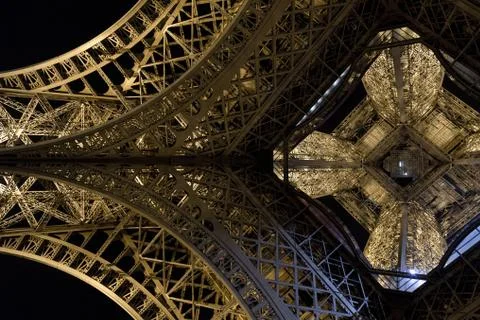 Eiffel tower seen from below Stock Photos
