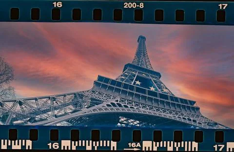 Eiffel tower shot from low angle view. Paris Stock Photos