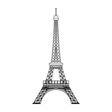 Eiffel Tower Silhouette Stock Illustration