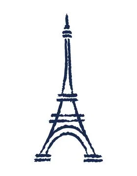 Eiffel tower silhouette Ilustração Stock
