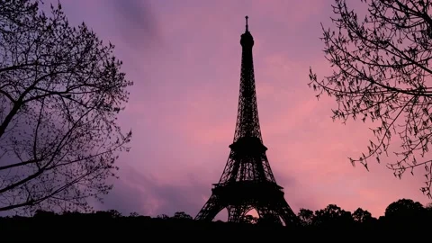 Eiffel Tower Silhouette - Parisian Landm... | Stock Video | Pond5