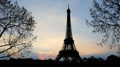 Eiffel Tower Silhouette - Parisian Landm... | Stock Video | Pond5