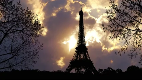 Eiffel Tower Silhouette - Parisian Landm... | Stock Video | Pond5