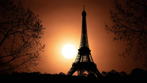Eiffel Tower Silhouette - Parisian Landm... | Stock Video | Pond5