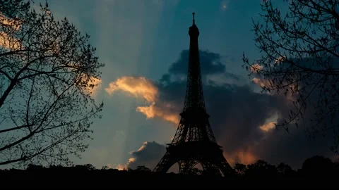 Eiffel Tower Silhouette - Parisian Landm... | Stock Video | Pond5