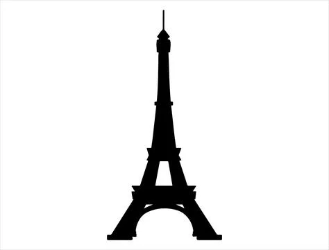 Eiffel tower silhouette vector art Stock Illustration