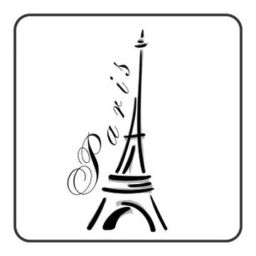 Eiffel Tower in a simple sketch style Stock Illustration