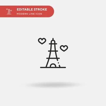 Eiffel Tower Simple vector icon. Illustration symbol design template for web  Illustrazione stock