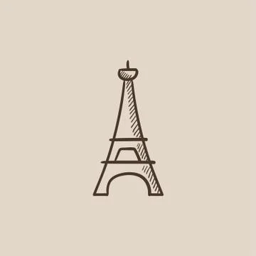 Eiffel Tower sketch icon 스톡 일러스트