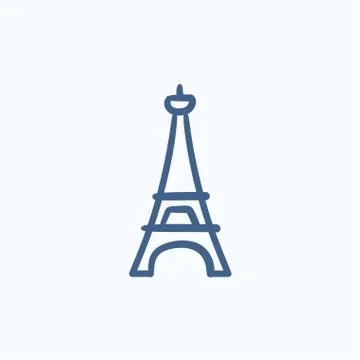 Eiffel Tower sketch icon 스톡 일러스트