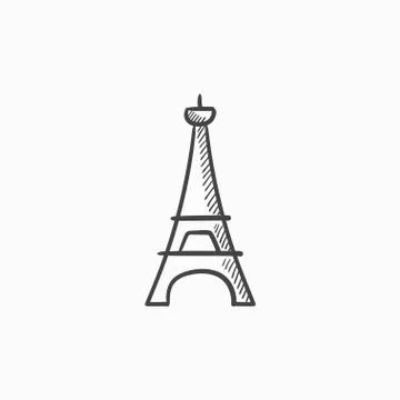 Eiffel Tower sketch icon Stock Illustration