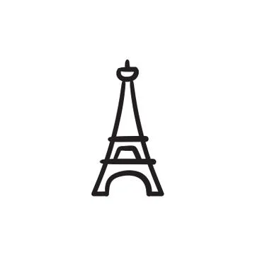 Eiffel Tower sketch icon Stock Illustration