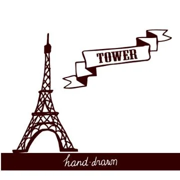 Eiffel Tower sketch Stock Illustration