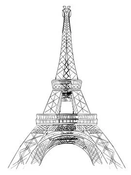 The Eiffel Tower sketch vector Stock Illustration