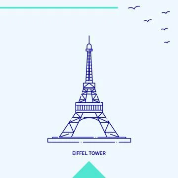 EIFFEL TOWER skyline vector illustration イラスト素材