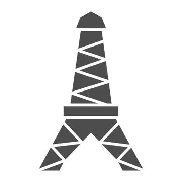 Eiffel tower solid icon. Paris vector illustration isolated on white. French Illustrazione stock